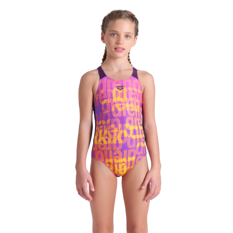 Costum baie fete G Multi Colours Swimsuit V Back
