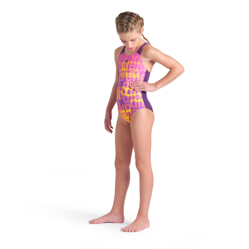 Costum baie fete G Multi Colours Swimsuit V Back - imagine 5